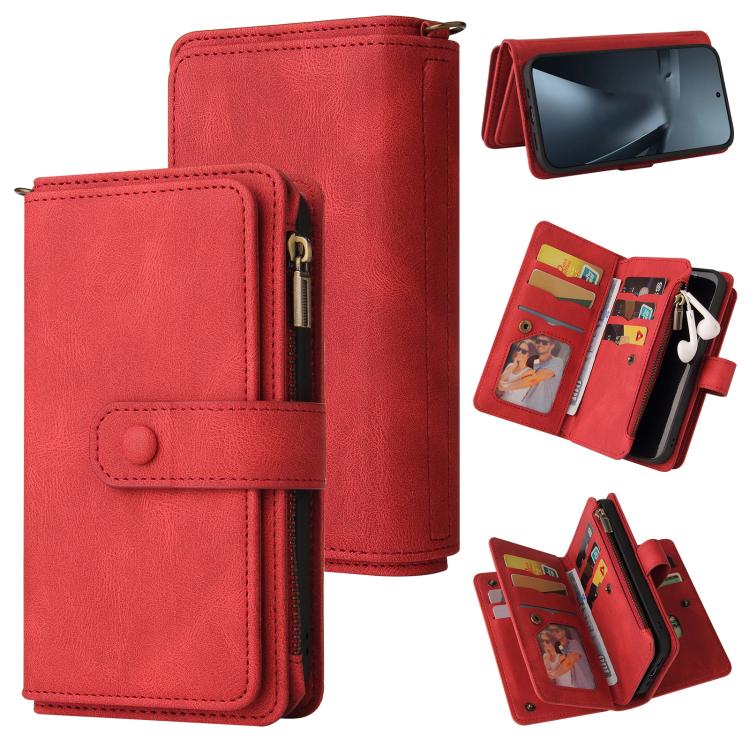 Skin Feel Multi Card Slots Zipper Wallet Leather Phone Case, For Xiaomi Poco C95 Pro, For Xiaomi 17 Max 5G, For Xiaomi 17T Pro 5G Global, For Xiaomi 17T 5G Global, For Xiaomi 17 Ultra, For Xiaomi 14T Pro