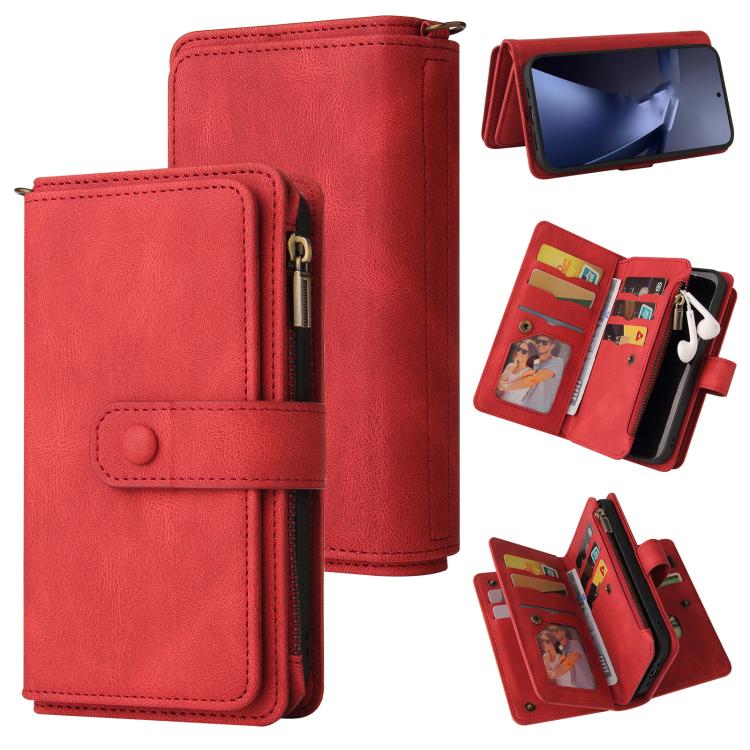 Skin Feel Multi Card Slots Zipper Wallet Leather Phone Case, For Xiaomi Poco C95 Pro, For Xiaomi 17 Max 5G, For Xiaomi 17T Pro 5G Global, For Xiaomi 17T 5G Global, For Xiaomi 17 Ultra, For Xiaomi 14T Pro