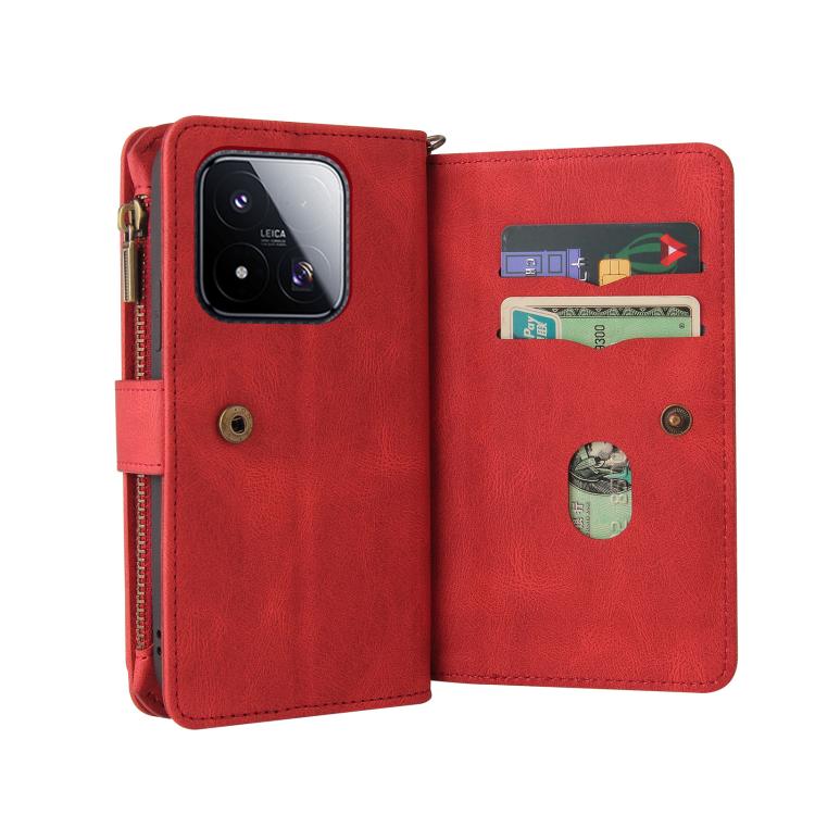 Skin Feel Multi Card Slots Zipper Wallet Leather Phone Case, For Xiaomi 17 Max 5G, For Xiaomi 17T Pro 5G Global, For Xiaomi 17T 5G Global, For Xiaomi 17 Ultra, For Xiaomi 14T Pro, For Xiaomi 14T