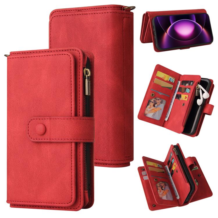 Skin Feel Multi Card Slots Zipper Wallet Leather Phone Case, For Xiaomi Poco C95 Pro, For Xiaomi 17 Max 5G, For Xiaomi 17T Pro 5G Global, For Xiaomi 17T 5G Global, For Xiaomi 17 Ultra, For Xiaomi 14T Pro