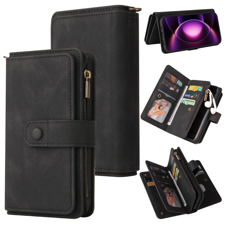 Skin Feel Multi Card Slots Zipper Wallet Leather Phone Case, For Xiaomi Poco C95 Pro, For Xiaomi 17 Max 5G, For Xiaomi 17T Pro 5G Global, For Xiaomi 17T 5G Global, For Xiaomi 17 Ultra, For Xiaomi 14T Pro