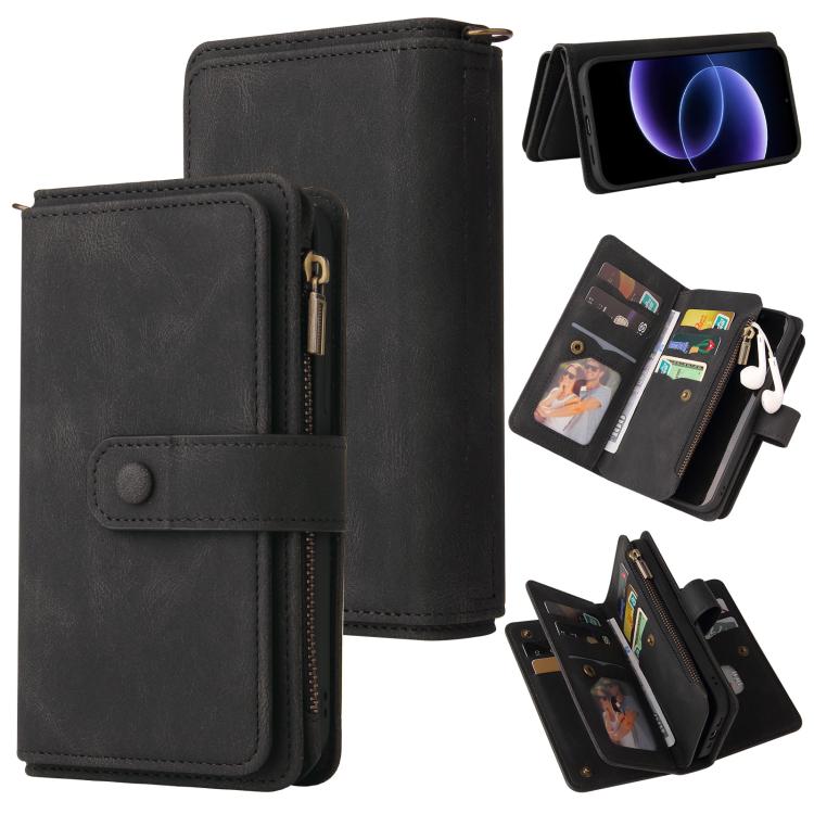 Skin Feel Multi Card Slots Zipper Wallet Leather Phone Case, For Xiaomi Poco C95 Pro, For Xiaomi 17 Max 5G, For Xiaomi 17T Pro 5G Global, For Xiaomi 17T 5G Global, For Xiaomi 17 Ultra, For Xiaomi 14T Pro