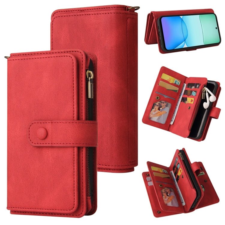 Skin Feel Multi Card Slots Zipper Wallet Leather Phone Case, For Redmi Note 14 Pro / 14 Pro+ 5G, For Redmi 14C 4G Global, For Redmi 13 4G Global, For Redmi K70