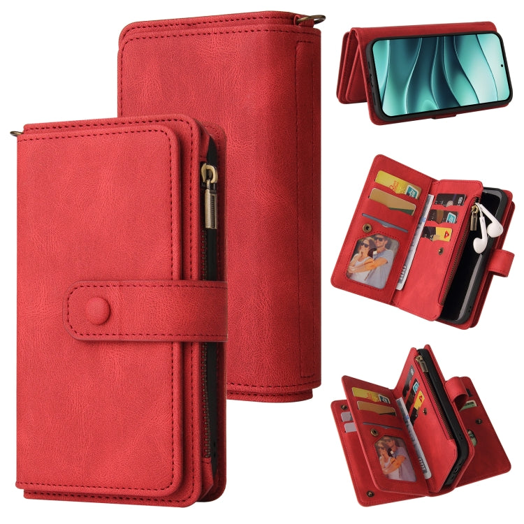 Skin Feel Multi Card Slots Zipper Wallet Leather Phone Case, For Redmi Turbo 5 Max / Poco X8 Pro Max 5G, For Redmi Turbo 5 / Poco X8 Pro 5G, For Redmi Note 14 5G, For Redmi Note 14 Pro / 14 Pro+ 5G, For Redmi 14C 4G Global, For Redmi 13 4G Global