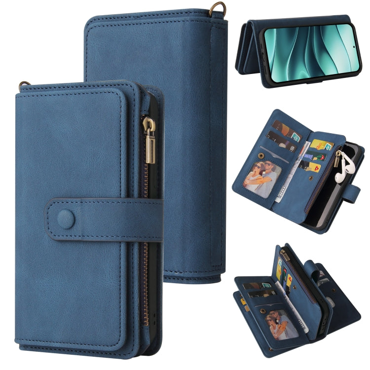 Skin Feel Multi Card Slots Zipper Wallet Leather Phone Case