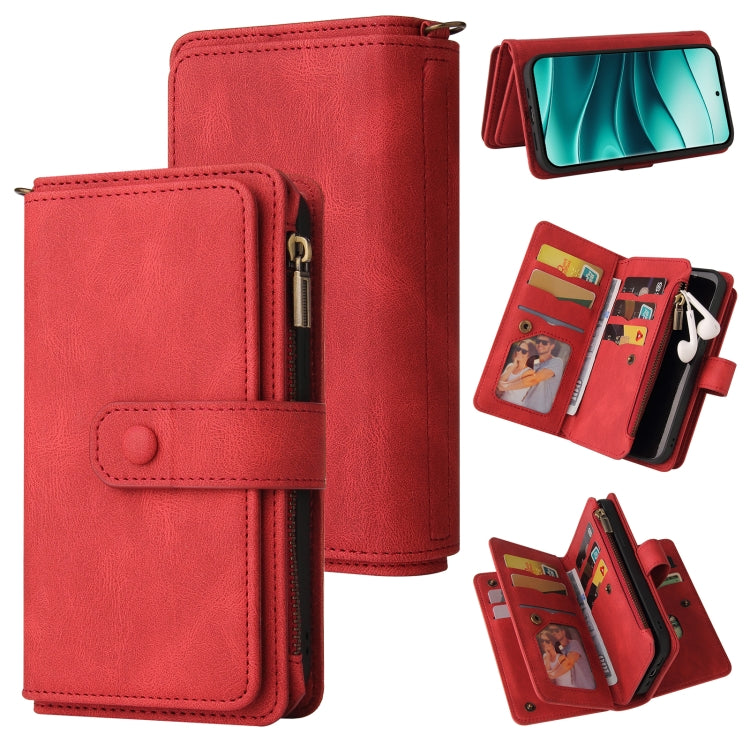 Skin Feel Multi Card Slots Zipper Wallet Leather Phone Case