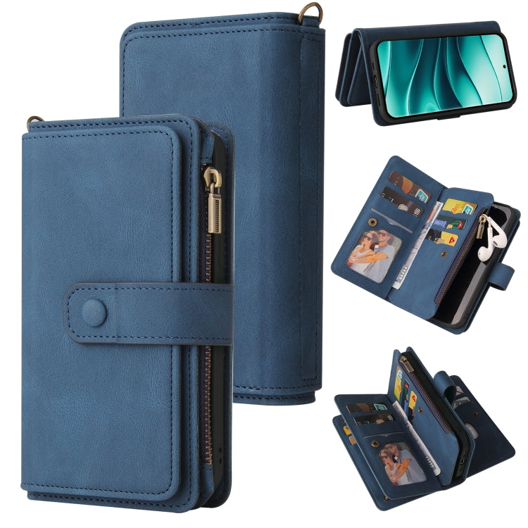 Skin Feel Multi Card Slots Zipper Wallet Leather Phone Case