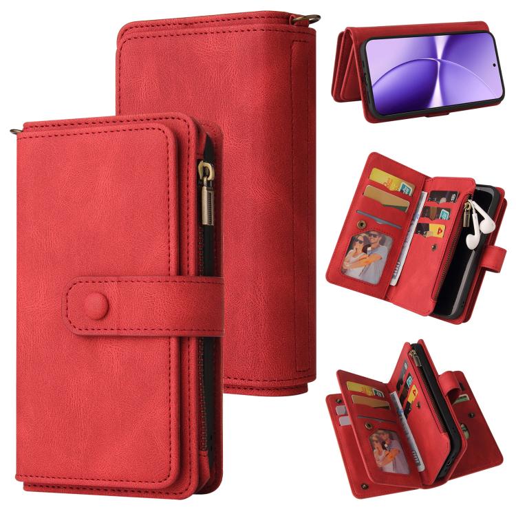 Skin Feel Multi Card Slots Zipper Wallet Leather Phone Case, For Redmi Note 17 5G/4G Global 169.7mm, For Redmi Note 17 Pro+ 5G Global 163.4mm, For Redmi 17 5G / 4G Global 170mm, For Redmi Turbo 5 Max / Poco X8 Pro Max 5G                                ...