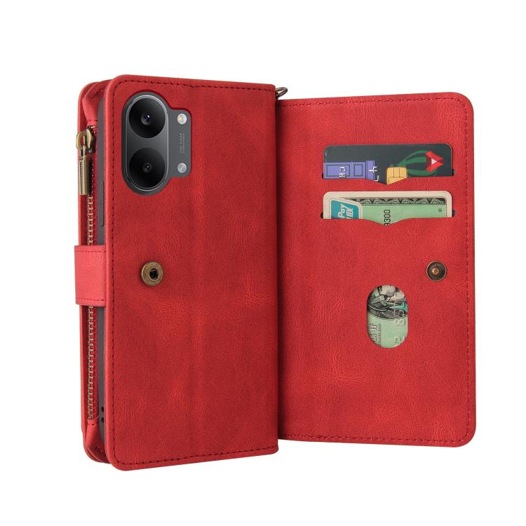 Skin Feel Multi Card Slots Zipper Wallet Leather Phone Case, For Redmi Turbo 5 Max / Poco X8 Pro Max 5G, For Redmi Turbo 5 / Poco X8 Pro 5G, For Redmi Note 14 5G, For Redmi Note 14 Pro / 14 Pro+ 5G, For Redmi 14C 4G Global, For Redmi 13 4G Global