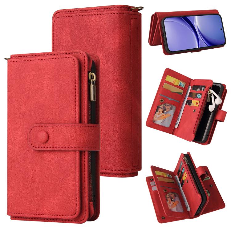 Skin Feel Multi Card Slots Zipper Wallet Leather Phone Case, For Redmi Note 17 5G/4G Global 169.7mm, For Redmi Note 17 Pro+ 5G Global 163.4mm, For Redmi 17 5G / 4G Global 170mm, For Redmi Turbo 5 Max / Poco X8 Pro Max 5G                                ...