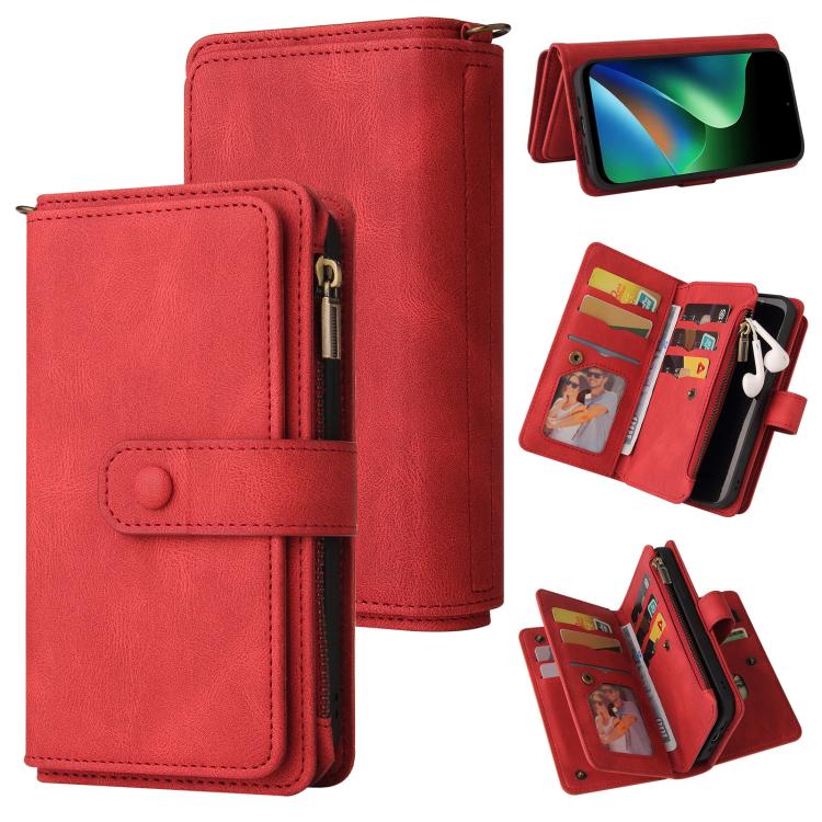 Skin Feel Multi Card Slots Zipper Wallet Leather Phone Case, For Redmi Note 17 5G/4G Global 169.7mm, For Redmi Note 17 Pro+ 5G Global 163.4mm, For Redmi 17 5G / 4G Global 170mm, For Redmi Turbo 5 Max / Poco X8 Pro Max 5G                                ...