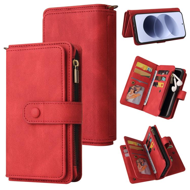 Skin Feel Multi Card Slots Zipper Wallet Leather Phone Case, For Redmi Note 17 5G/4G Global 169.7mm, For Redmi 17C 5G, For Redmi Note 17 Pro+ 5G Global 163.4mm, For Redmi K100 Pro Max/Poco F9 Ultra 5G, For Redmi 17 5G / 4G Global 170mm                 ...