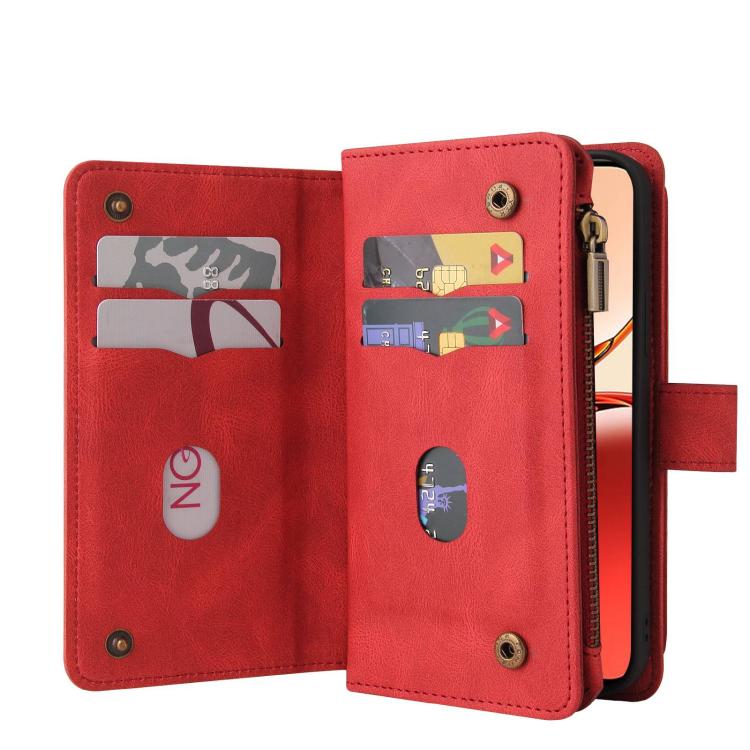 Skin Feel Multi Card Slots Zipper Wallet Leather Phone Case, For Redmi Note 17 5G/4G Global 169.7mm, For Redmi Note 17 Pro+ 5G Global 163.4mm, For Redmi 17 5G / 4G Global 170mm, For Redmi Turbo 5 Max / Poco X8 Pro Max 5G                                ...