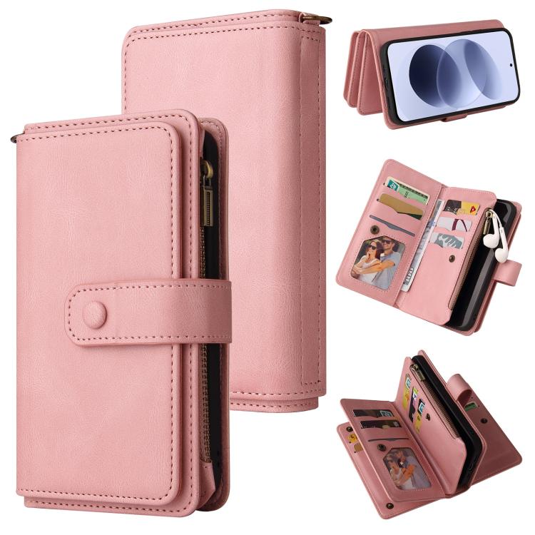 Skin Feel Multi Card Slots Zipper Wallet Leather Phone Case, For Redmi Note 17 5G/4G Global 169.7mm, For Redmi 17C 5G, For Redmi Note 17 Pro+ 5G Global 163.4mm, For Redmi K100 Pro Max/Poco F9 Ultra 5G, For Redmi 17 5G / 4G Global 170mm                 ...
