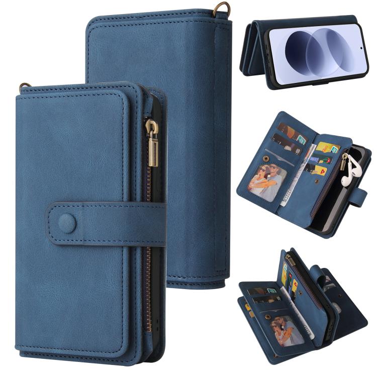 Skin Feel Multi Card Slots Zipper Wallet Leather Phone Case, For Redmi Note 17 5G/4G Global 169.7mm, For Redmi Note 17 Pro+ 5G Global 163.4mm, For Redmi 17 5G / 4G Global 170mm, For Redmi Turbo 5 Max / Poco X8 Pro Max 5G                                ...