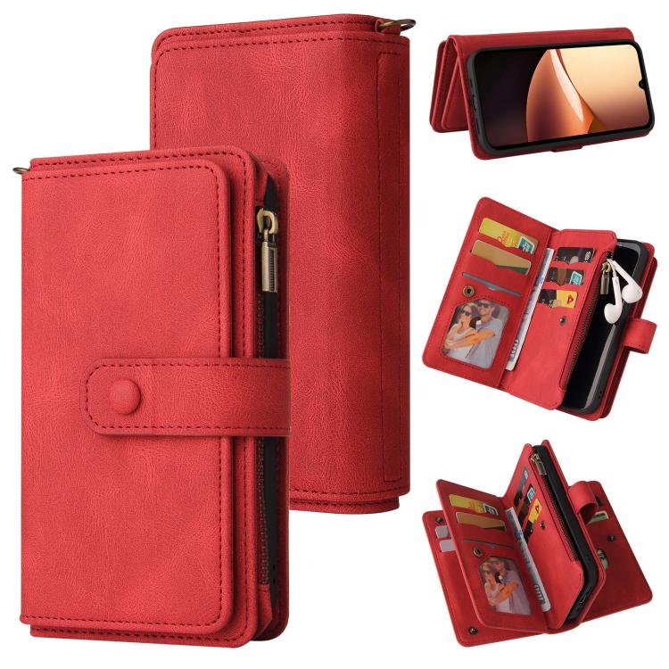 Skin Feel Multi Card Slots Zipper Wallet Leather Phone Case, For Redmi Note 17 5G/4G Global 169.7mm, For Redmi 17C 5G, For Redmi Note 17 Pro+ 5G Global 163.4mm, For Redmi K100 Pro Max/Poco F9 Ultra 5G, For Redmi 17 5G / 4G Global 170mm                 ...