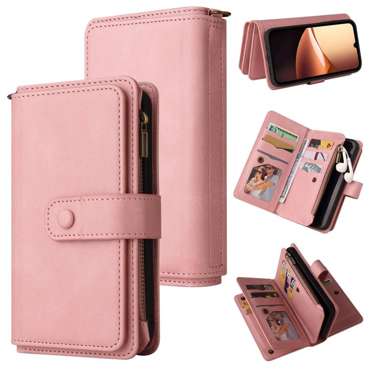 Skin Feel Multi Card Slots Zipper Wallet Leather Phone Case, For Redmi Note 17 5G/4G Global 169.7mm, For Redmi 17C 5G, For Redmi Note 17 Pro+ 5G Global 163.4mm, For Redmi K100 Pro Max/Poco F9 Ultra 5G, For Redmi 17 5G / 4G Global 170mm                 ...