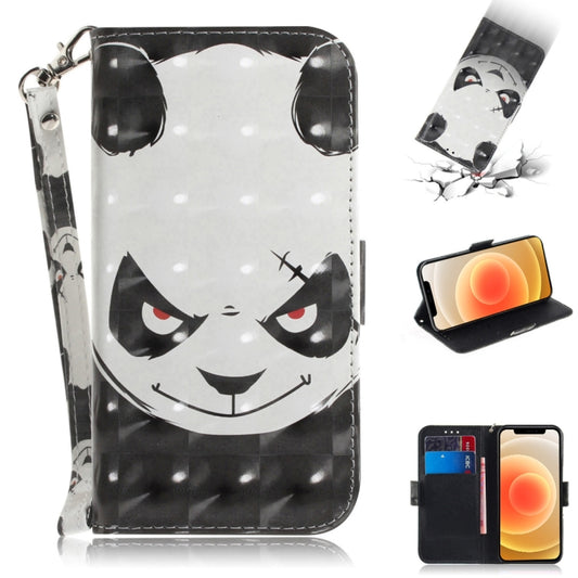 3D colored drawing leather flip case iPhone 12 mini with card slots wallet and lanyard