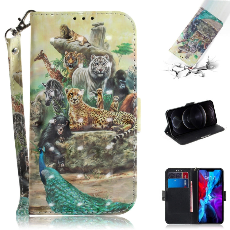 3D Colored Drawing Horizontal Flip Leather Case with Holder & Card Slots & Wallet & Lanyard, Series 1