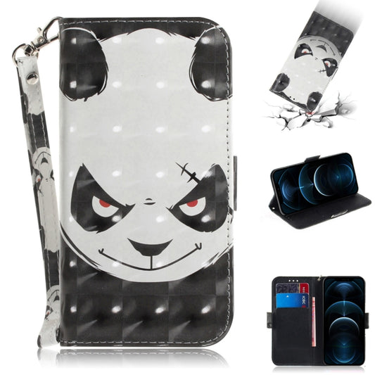 iPhone 12 Pro Max leather flip case with 3D colored drawing design and card slots
