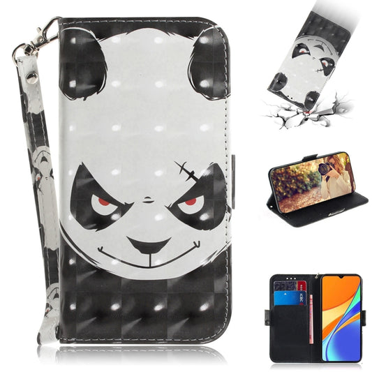 3D colored drawing horizontal flip leather case with card slots wallet and lanyard for Xiaomi Redmi 9C