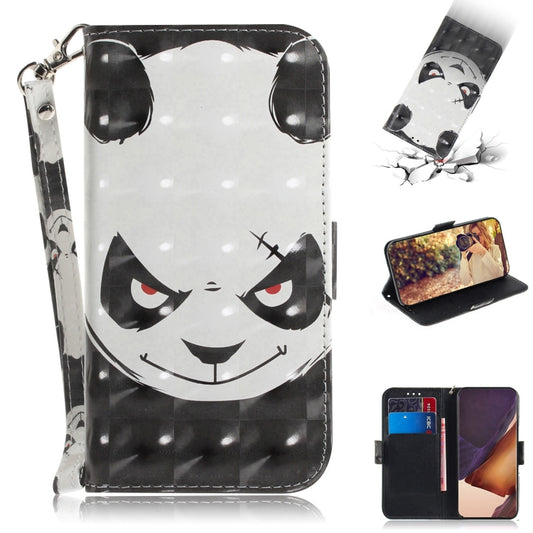 3D colored drawing flip leather case Samsung Galaxy Note20 Ultra with card slots and lanyard