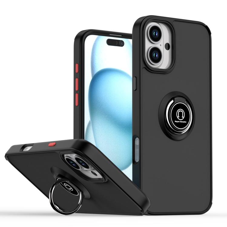 Q Shadow 1 Series TPU + PC Phone Case with Ring, For iPhone 16 Pro, For iPhone 16 Plus, For iPhone 15 Pro Max