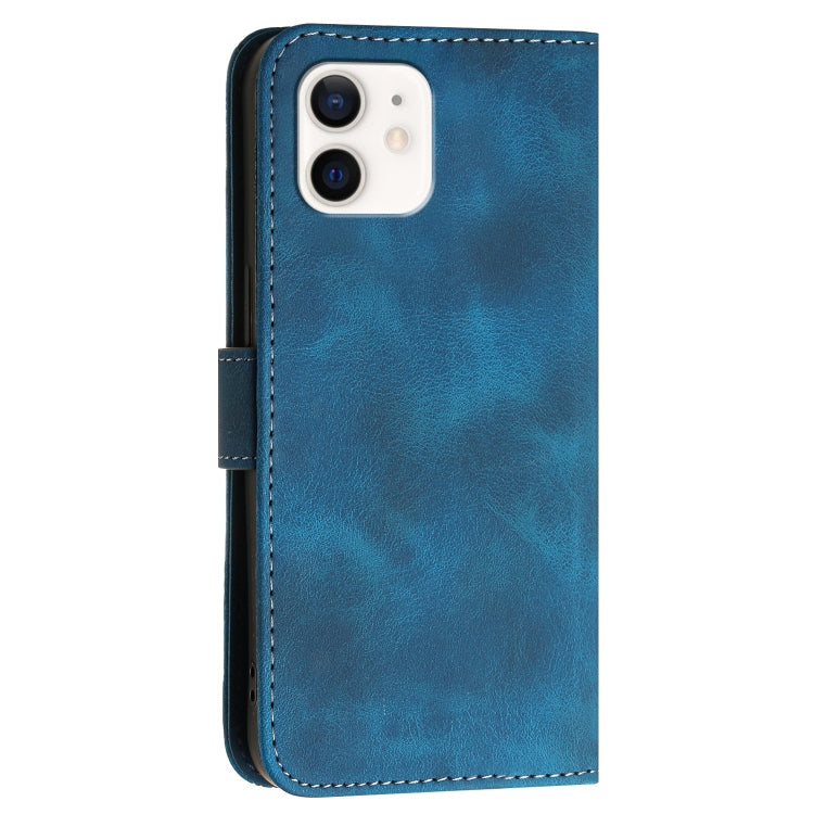 YX0080 Grid Butterfly Embossed Pattern Flip Leather Phone Case with Lanyard, For iPhone 12 mini, For iPhone 11 Pro Max, For iPhone 11, For iPhone 11 Pro