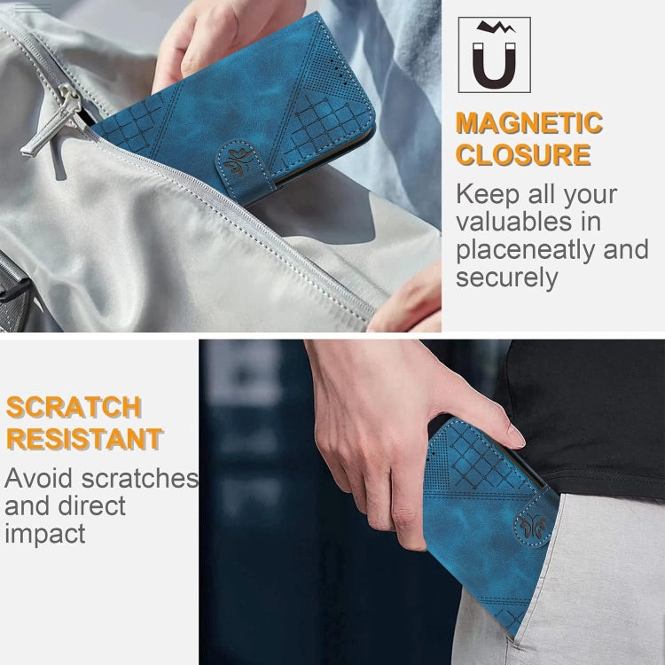 YX0080 Grid Butterfly Embossed Pattern Flip Leather Phone Case with Lanyard, For iPhone 12 mini, For iPhone 11 Pro Max, For iPhone 11, For iPhone 11 Pro