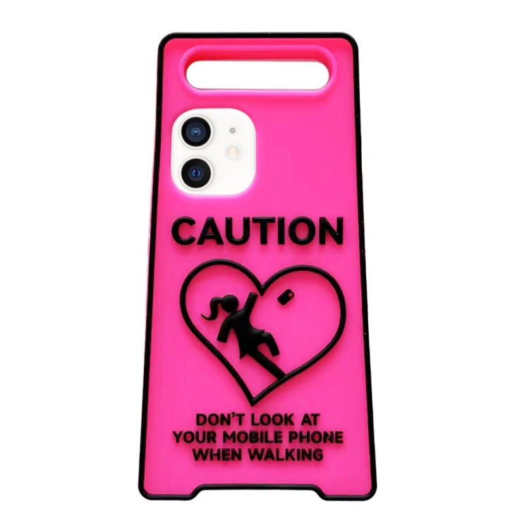 Warning Signs Noctilucent Silicone Phone Case, For iPhone 11