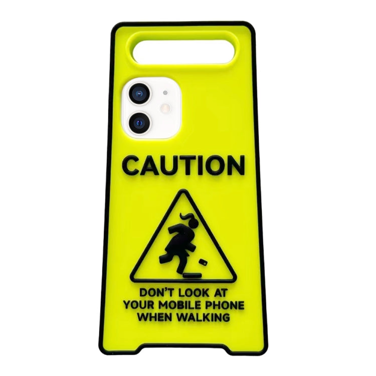 Warning Signs Noctilucent Silicone Phone Case, For iPhone 11