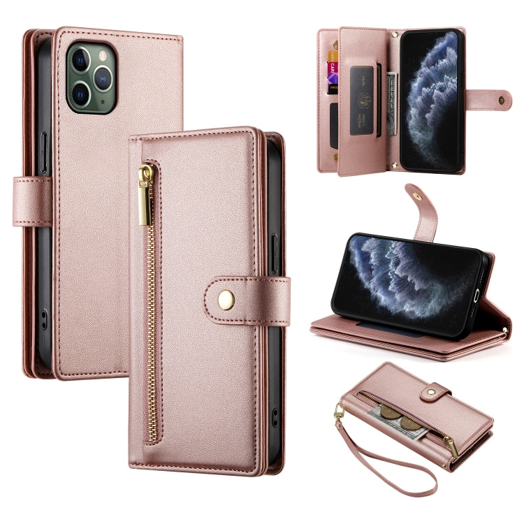 Nine Card-slot Zipper Wallet Bag Leather Phone Case, For iPhone 11 Pro Max, For iPhone 11, For iPhone 11 Pro