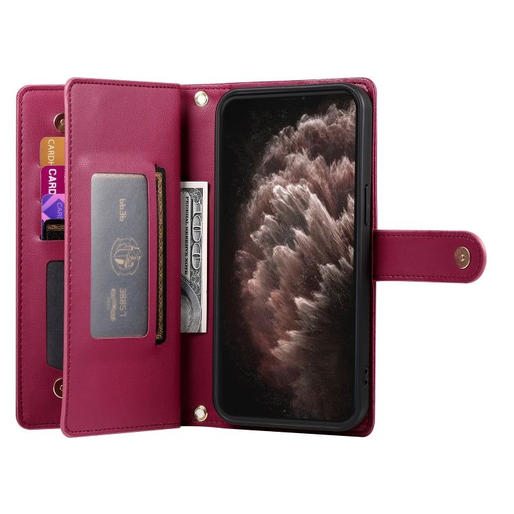 Nine Card-slot Zipper Wallet Bag Leather Phone Case, For iPhone 11 Pro Max, For iPhone 11, For iPhone 11 Pro