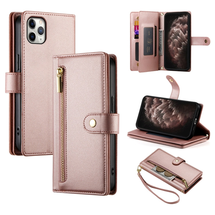 Nine Card-slot Zipper Wallet Bag Leather Phone Case, For iPhone 11 Pro Max, For iPhone 11, For iPhone 11 Pro