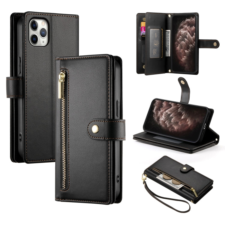Nine Card-slot Zipper Wallet Bag Leather Phone Case, For iPhone 11 Pro Max, For iPhone 11, For iPhone 11 Pro