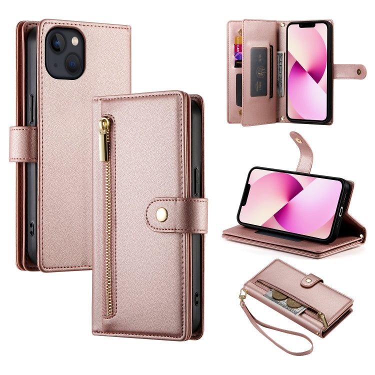 Nine Card-slot Zipper Wallet Bag Leather Phone Case, For iPhone 14 Pro Max, For iPhone 13 Pro Max, For iPhone 13 Pro, For iPhone 13