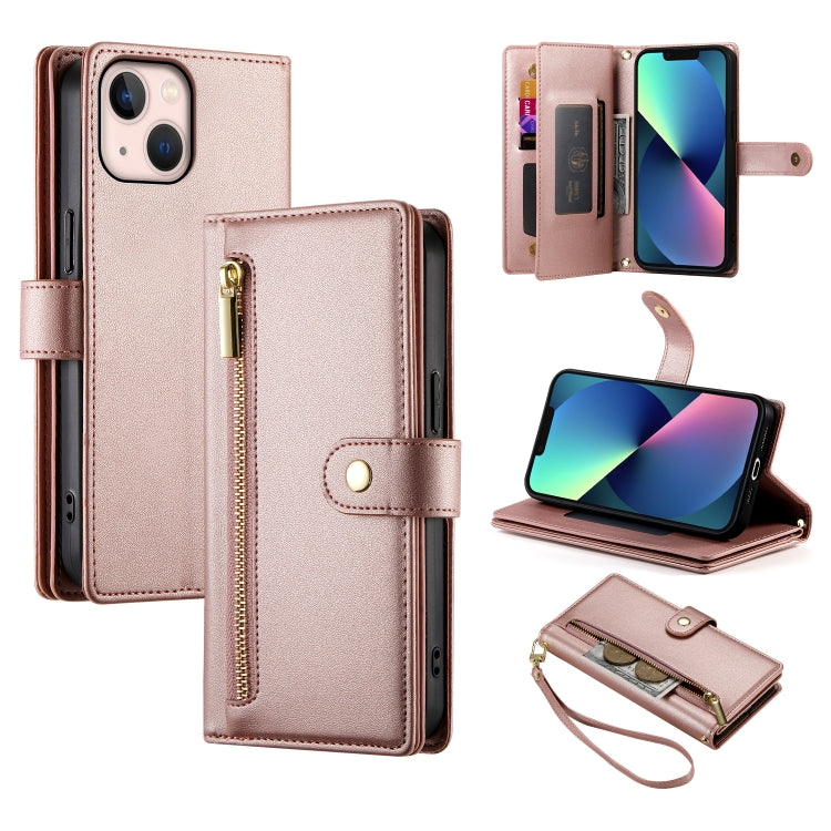 Nine Card-slot Zipper Wallet Bag Leather Phone Case, For iPhone 13 mini, For iPhone 12 / 12 Pro, For iPhone 12 Pro Max, For iPhone 12 mini