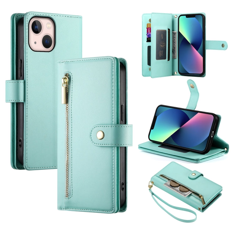 Nine Card-slot Zipper Wallet Bag Leather Phone Case, For iPhone 13 mini, For iPhone 12 / 12 Pro, For iPhone 12 Pro Max, For iPhone 12 mini