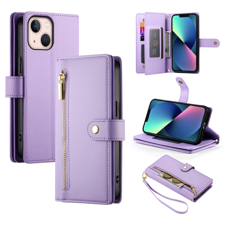 Nine Card-slot Zipper Wallet Bag Leather Phone Case, For iPhone 13 mini, For iPhone 12 / 12 Pro, For iPhone 12 Pro Max, For iPhone 12 mini