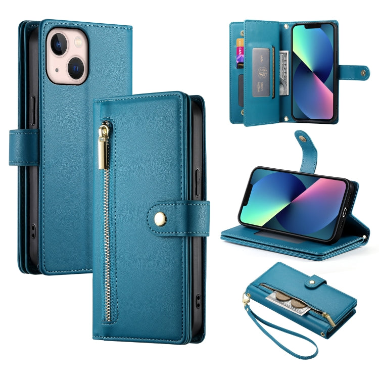 Nine Card-slot Zipper Wallet Bag Leather Phone Case, For iPhone 13 mini, For iPhone 12 / 12 Pro, For iPhone 12 Pro Max, For iPhone 12 mini