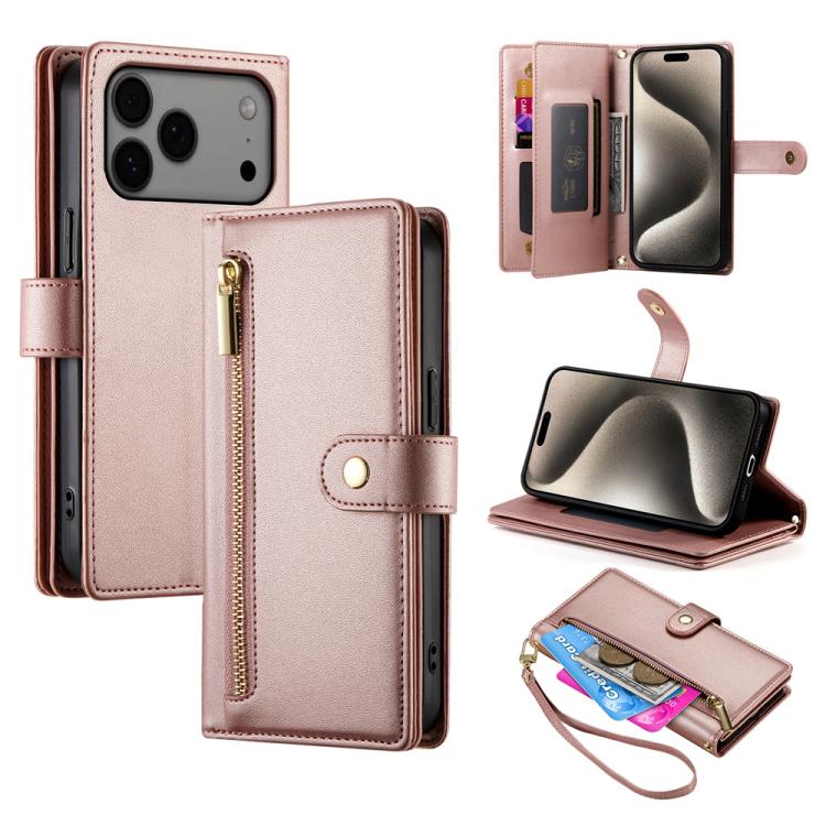 Nine Card-slot Zipper Wallet Bag Leather Phone Case, For iPhone 17 Pro Max, For iPhone 17 Pro, For iPhone 17, For iPhone 17 Air