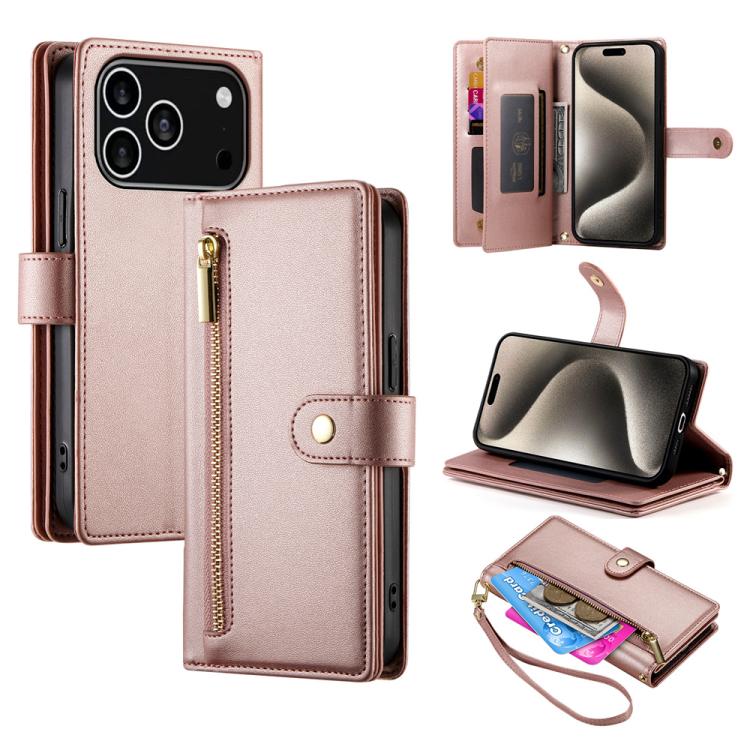 Nine Card-slot Zipper Wallet Bag Leather Phone Case, For iPhone 17 Pro Max, For iPhone 17 Pro, For iPhone 17, For iPhone 17 Air