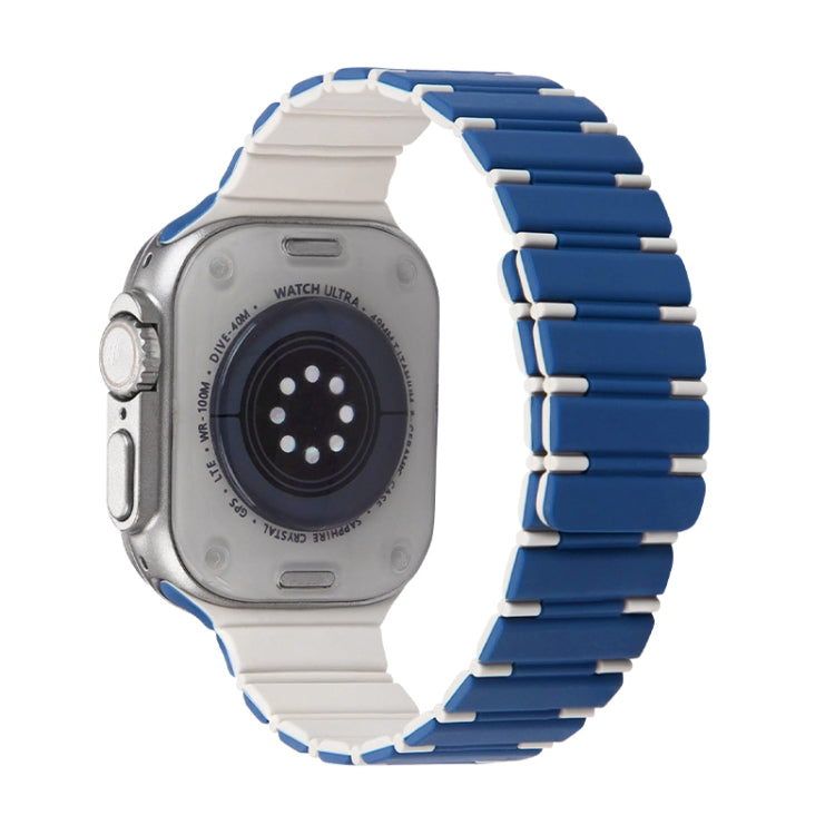 Two-color Magnetic Silicone Watch Band, For Apple Watch Ultra 2 49mm, For Apple Watch Series 9 45mm