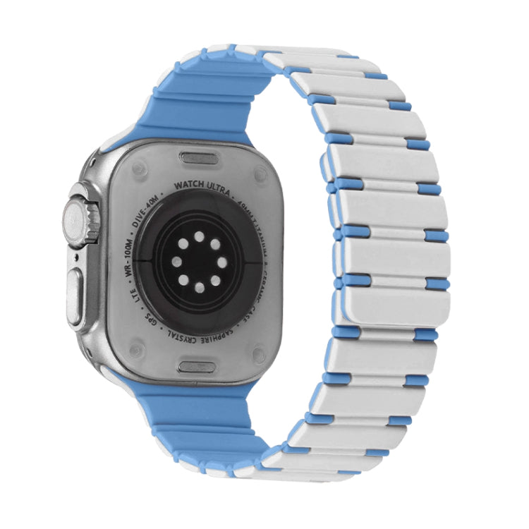 Two-color Magnetic Silicone Watch Band, For Apple Watch Ultra 2 49mm, For Apple Watch Series 9 45mm