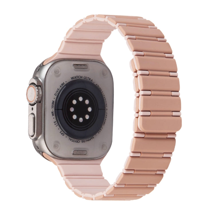 Two-color Magnetic Silicone Watch Band, For Apple Watch Ultra 2 49mm, For Apple Watch Series 9 45mm