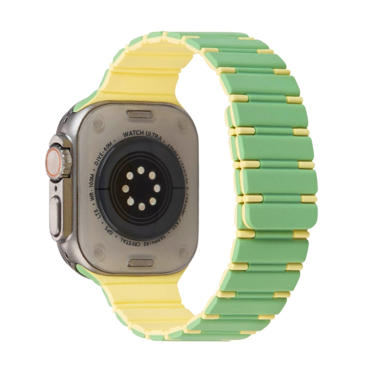 Two-color Magnetic Silicone Watch Band, For Apple Watch Ultra 2 49mm, For Apple Watch Series 9 45mm