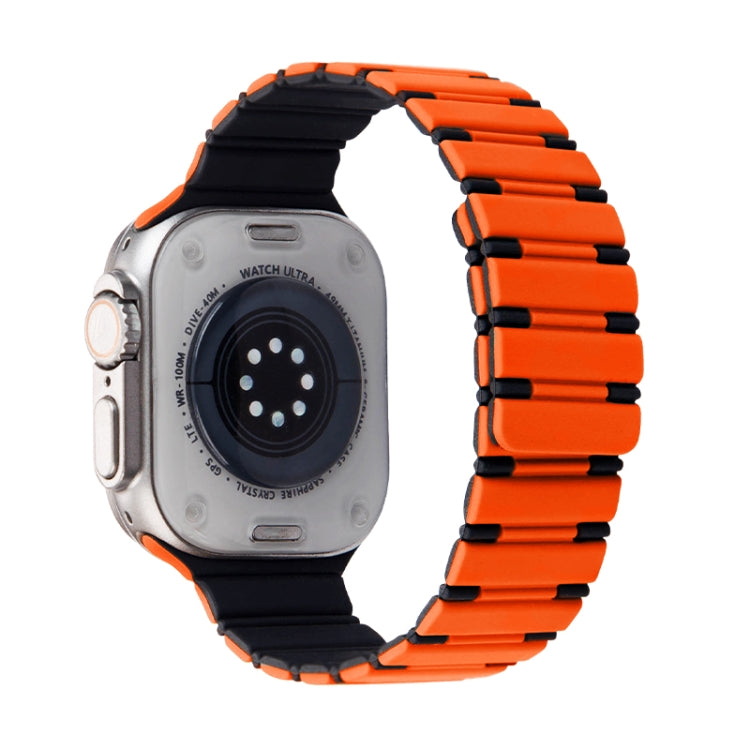 Two-color Magnetic Silicone Watch Band, For Apple Watch Ultra 2 49mm, For Apple Watch Series 9 45mm