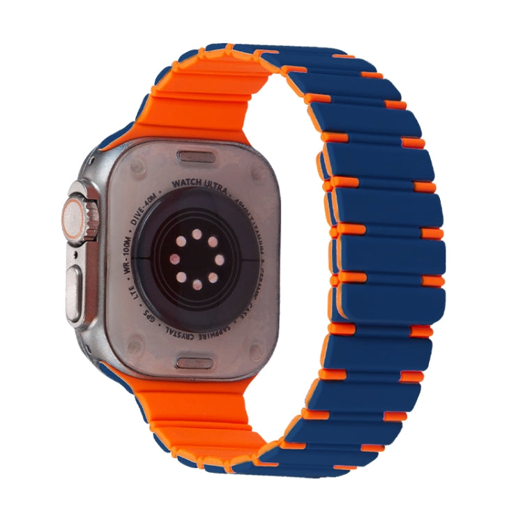 Two-color Magnetic Silicone Watch Band, For Apple Watch Ultra 2 49mm, For Apple Watch Series 9 45mm