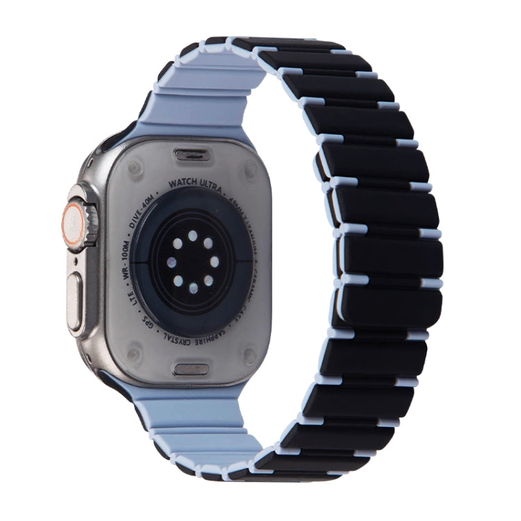 Two-color Magnetic Silicone Watch Band, For Apple Watch Ultra 2 49mm, For Apple Watch Series 9 45mm