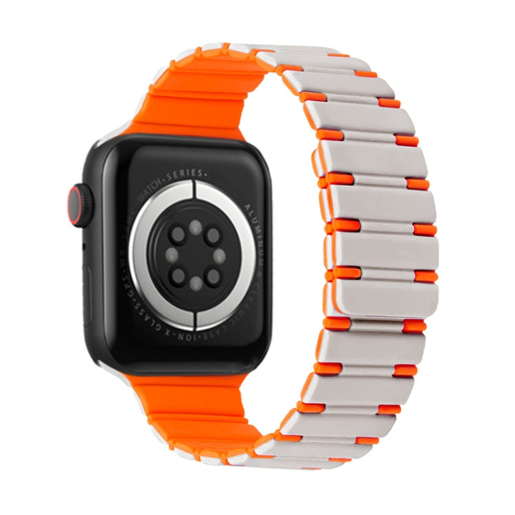 Two-color Magnetic Silicone Watch Band, For Apple Watch Ultra 2 49mm, For Apple Watch Series 9 45mm